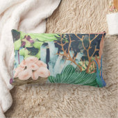 水中ライフサンゴ、貝殻、フローラ ランバークッション (ブランケット)