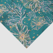 水中リュックス |ティール（緑がかった色）と金ゴールド海シーライフ 薄葉紙 (詳細)