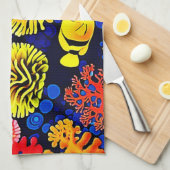 水中リーフライフブライトデザイン キッチンタオル (四つ折り)