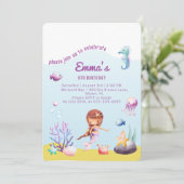 水中ワールドマーメイド誕生日 招待状 (スタンド正面)