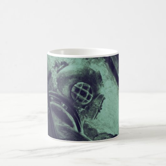 水中ヴィンテージのスキューバダイバーの産業溶接 コーヒーマグカップ (中央)