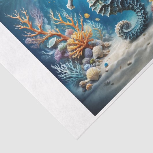 水中世界のファンタジーの乗用馬 薄葉紙 (詳細)