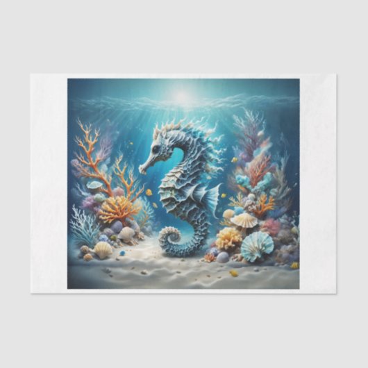 水中世界のファンタジーの乗用馬 薄葉紙 (正面)