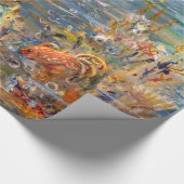水中世界の熱帯魚のアクアリウムの絵画 ラッピングペーパー (角)