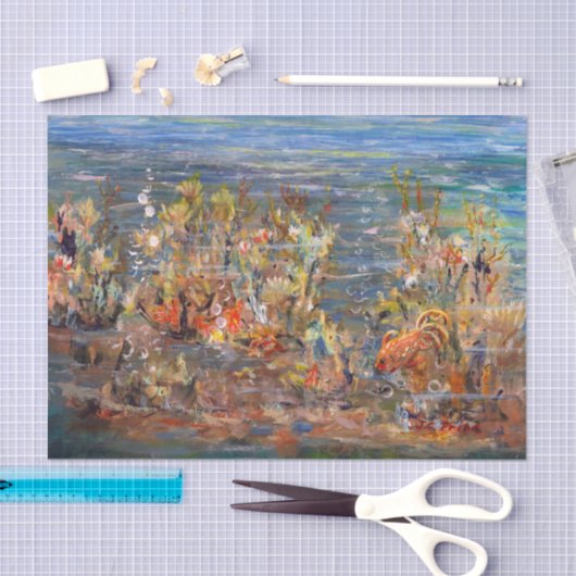 水中世界の熱帯魚のアクアリウムの絵画 薄葉紙 (クラフト)