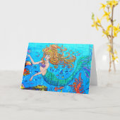 水中人魚のnotecard カード (黄色い花)