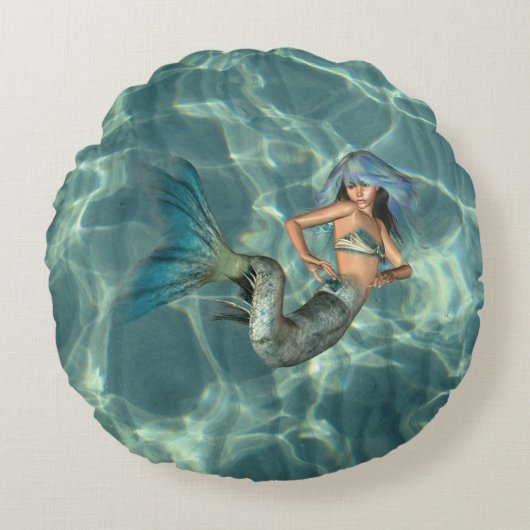 水中人魚 ラウンドクッション (正面)