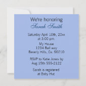 水中冒険ベビーシャワーボーイまたは少女 招待状 (裏面)