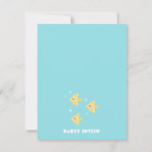 水中動物水槽子供の誕生日パーティー 招待状 (裏面)