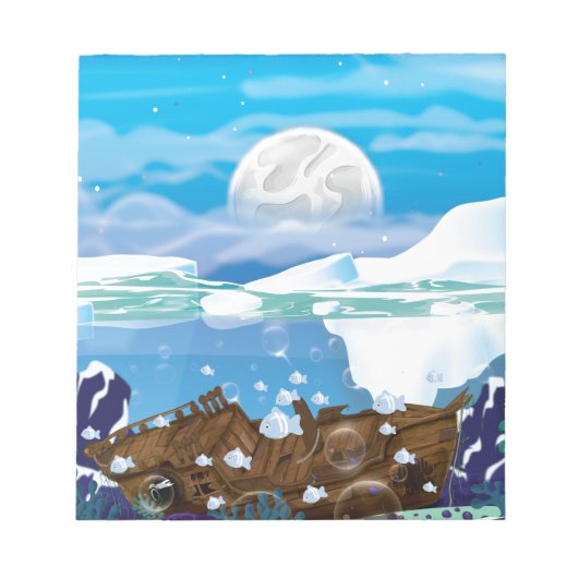 水中北極海難破船 ノートパッド (正面)