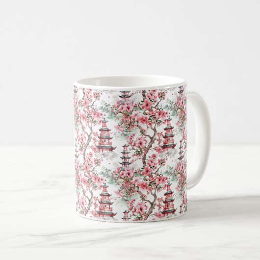 水中国の彩塔 – さくらんぼ花(10) コーヒーマグカップ (正面右)