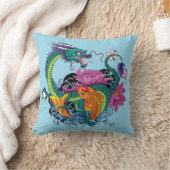 水中国の竜コイ魚 クッション (ブランケット)