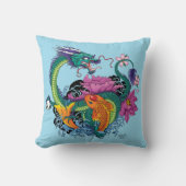 水中国の竜コイ魚 クッション (正面)