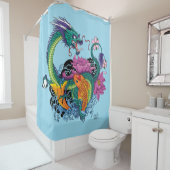 水中国の竜コイ魚 シャワーカーテン (インサイチュ)