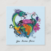 水中国の竜コイ魚 スクエア名刺 (正面)