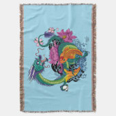 水中国の竜コイ魚 スローブランケット (正面縦)