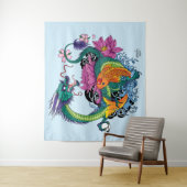 水中国の竜コイ魚 タペストリー (インサイチュ)