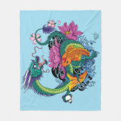 水中国の竜コイ魚 フリースブランケット (正面)