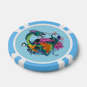 水中国の竜コイ魚 ポーカーチップ (シングル)