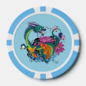 水中国の竜コイ魚 ポーカーチップ (正面)