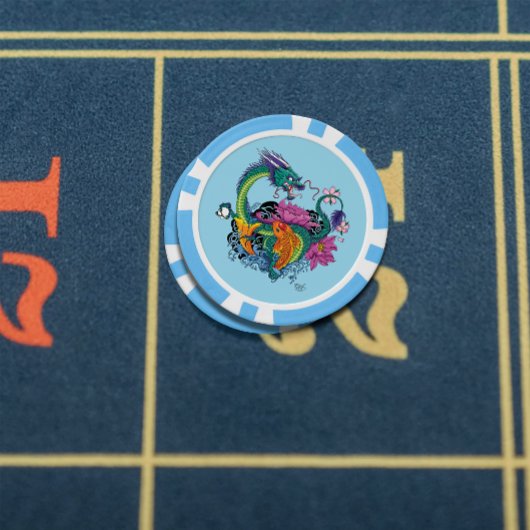 水中国の竜コイ魚 ポーカーチップ