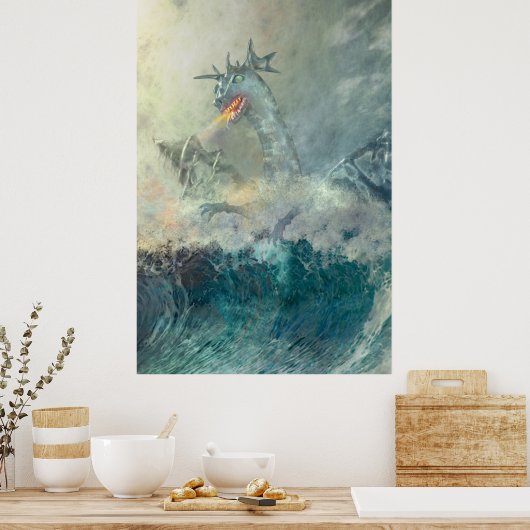 水中国の竜 ポスター (キッチン)