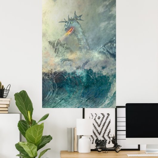 水中国の竜 ポスター (ホームオフィス)