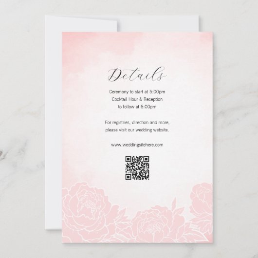 水中国の色の二重の幸福結婚の 招待状 (裏面)