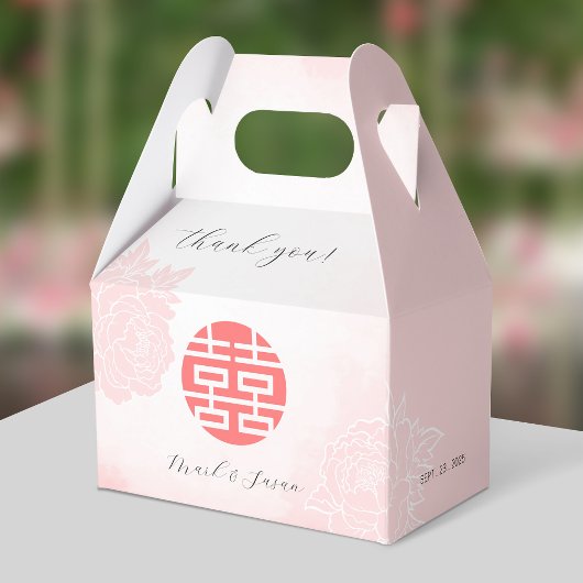 水中国の色の牡丹結婚の フェイバーボックス