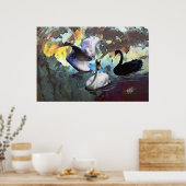 水中国の色スタイルスワンススイミング ポスター (キッチン)