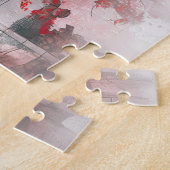 水中国の色レッドメープルバイテンプル ジグソーパズル (側面)