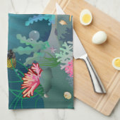 水中場面 キッチンタオル (四つ折り)