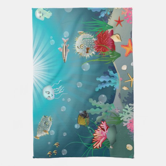 水中場面 キッチンタオル (縦)