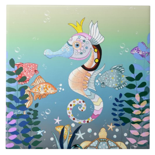 水中場面、タイル タイル (正面)