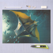 水中威厳のあるマンタ線海の分離 薄葉紙 (クラフト)