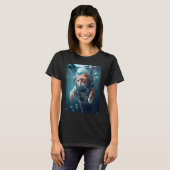 水中宇宙飛行士猫 Tシャツ (正面フル)
