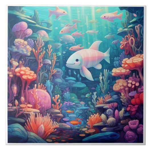 水中小脳瓦 タイル (正面)