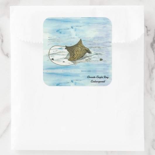 水中手色彩の鮮やか絶滅危惧種イーグル線 スクエアシール (バッグ)