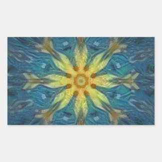 水中抽象芸術シール 長方形シール