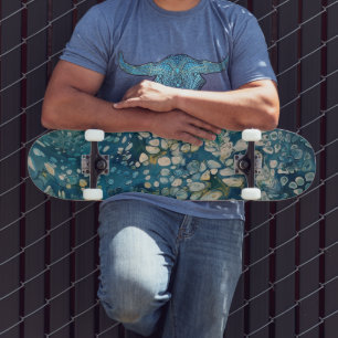 水中抽象芸術ファンタジー スケートボード