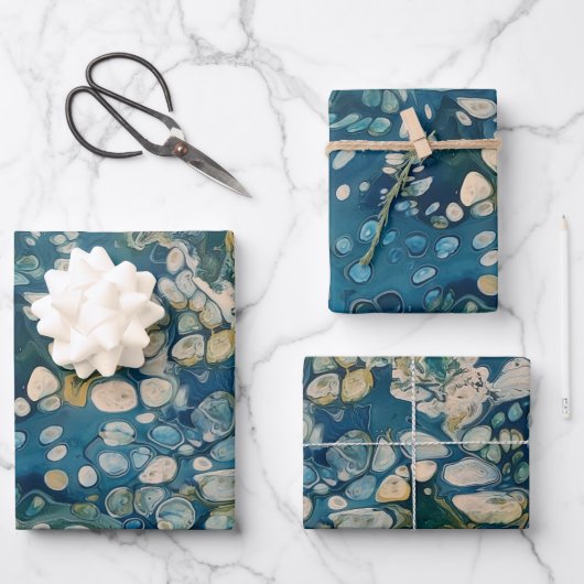 水中抽象芸術ファンタジー ラッピングペーパーシート (正面)