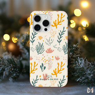 水中植物学 – パステルコーラルリーフミニマル iPhone 15 PRO MAXケース