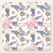 水中水色合成シリーズデザイン1 スクエアペーパーコースター (正面)