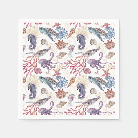 水中水色合成シリーズデザイン1 スタンダードカクテルナプキン (正面)