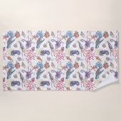 水中水色合成シリーズデザイン1 ビーチタオル (正面)