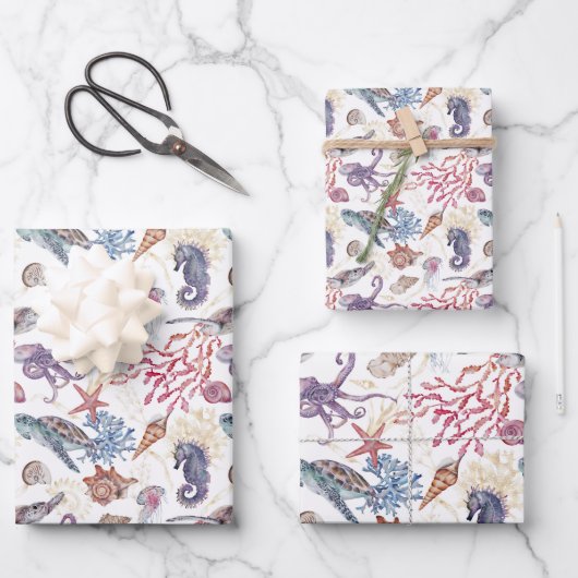 水中水色合成シリーズデザイン1 ラッピングペーパーシート (正面)