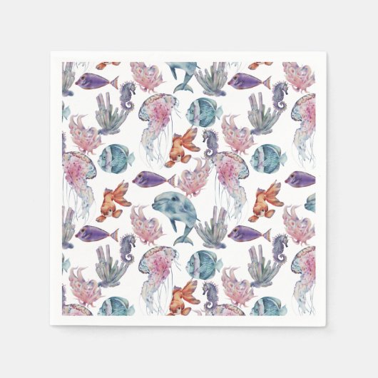 水中水色合成シリーズデザイン2 スタンダードカクテルナプキン (正面)