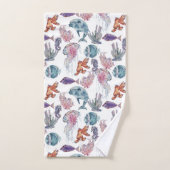 水中水色合成シリーズデザイン2 バスタオルセット (ハンドタオル)