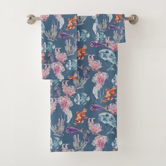 水中水色合成シリーズデザイン2 バスタオルセット (インサイチュ)