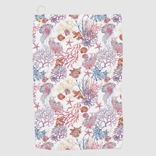 水中水色合成シリーズデザイン3 ゴルフタオル (正面)